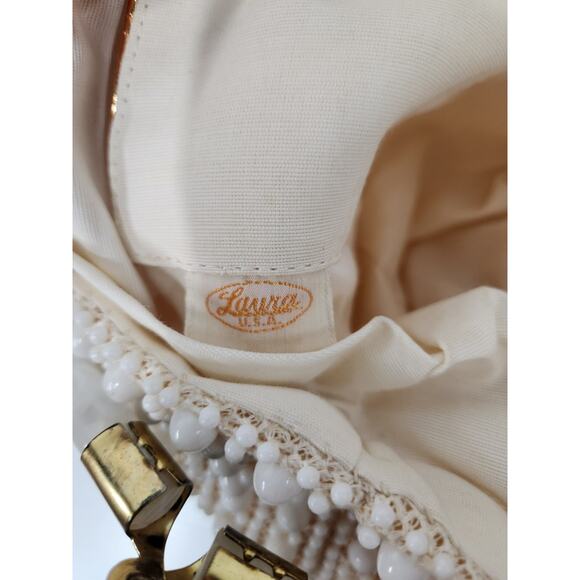 Vintage Laura USA Made In Hong Kong Pearl Beaded Handbag/Purse, Double Handle - Picture 11 of 16